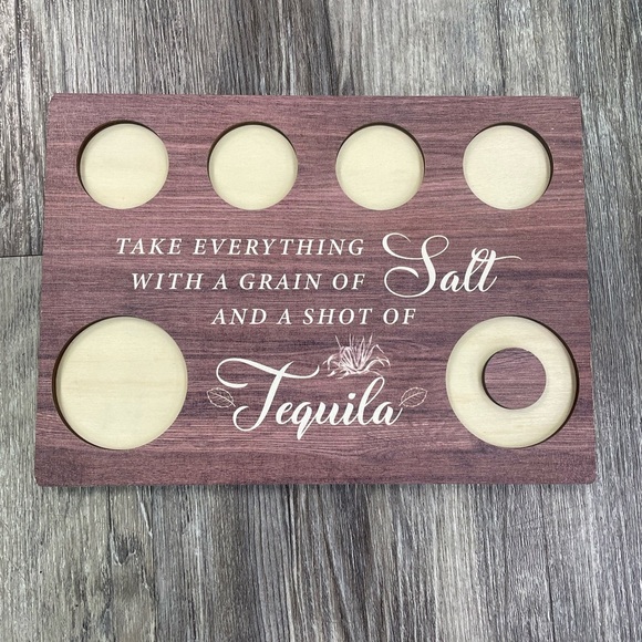 Wooden Tequila Shot Board - Picture 1 of 2